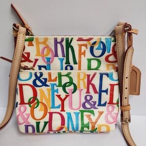 Dooney & Bourke Grafica Multicolor Logo Leather-Trim Crossbody